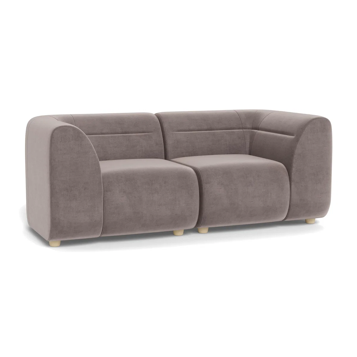 Heal's Lilli 2 Seater Sofa Smart Luxe Velvet Mushroom Natural Ash Feet - Heal's UK Furniture – image 1