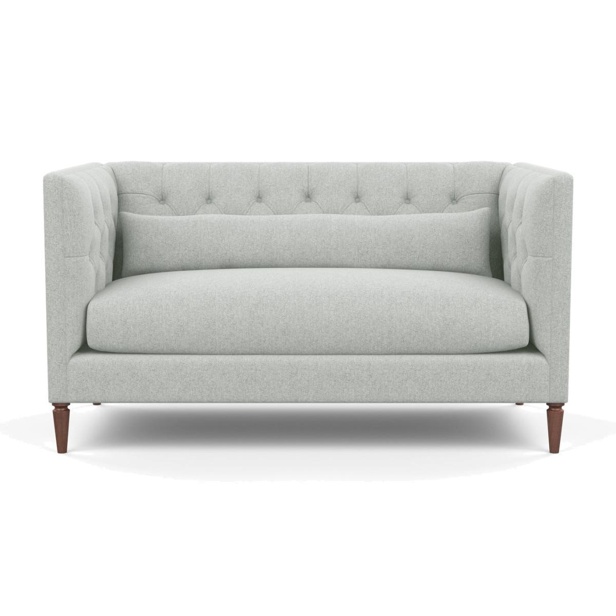 Heal's Balmoral 2 Seater Sofa Melton Wool Limestone Walnu - Heal's UK Furniture