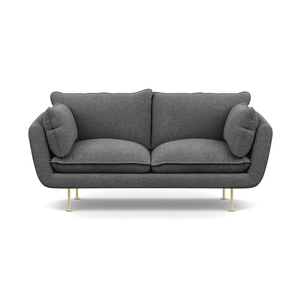 Heal's Allora 2 Seater Sofa Tejo Recycled Noir Brass Feet – image 2
