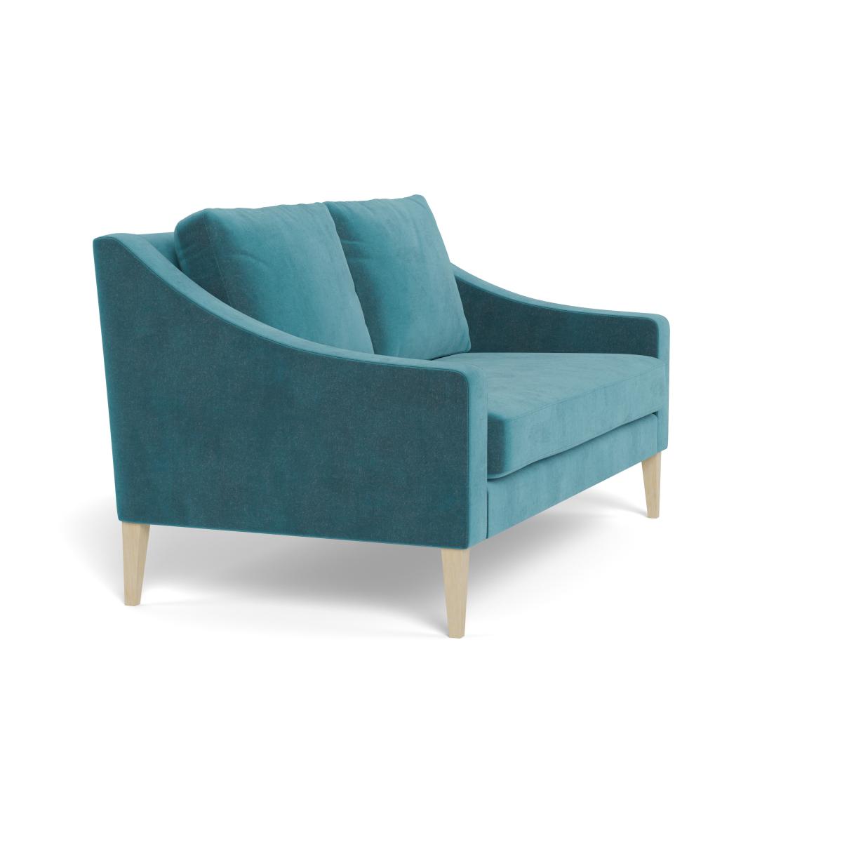 Heal's Richmond 2 Seater Sofa Smart Luxe Velvet Airforce Blue Black Feet – image 3