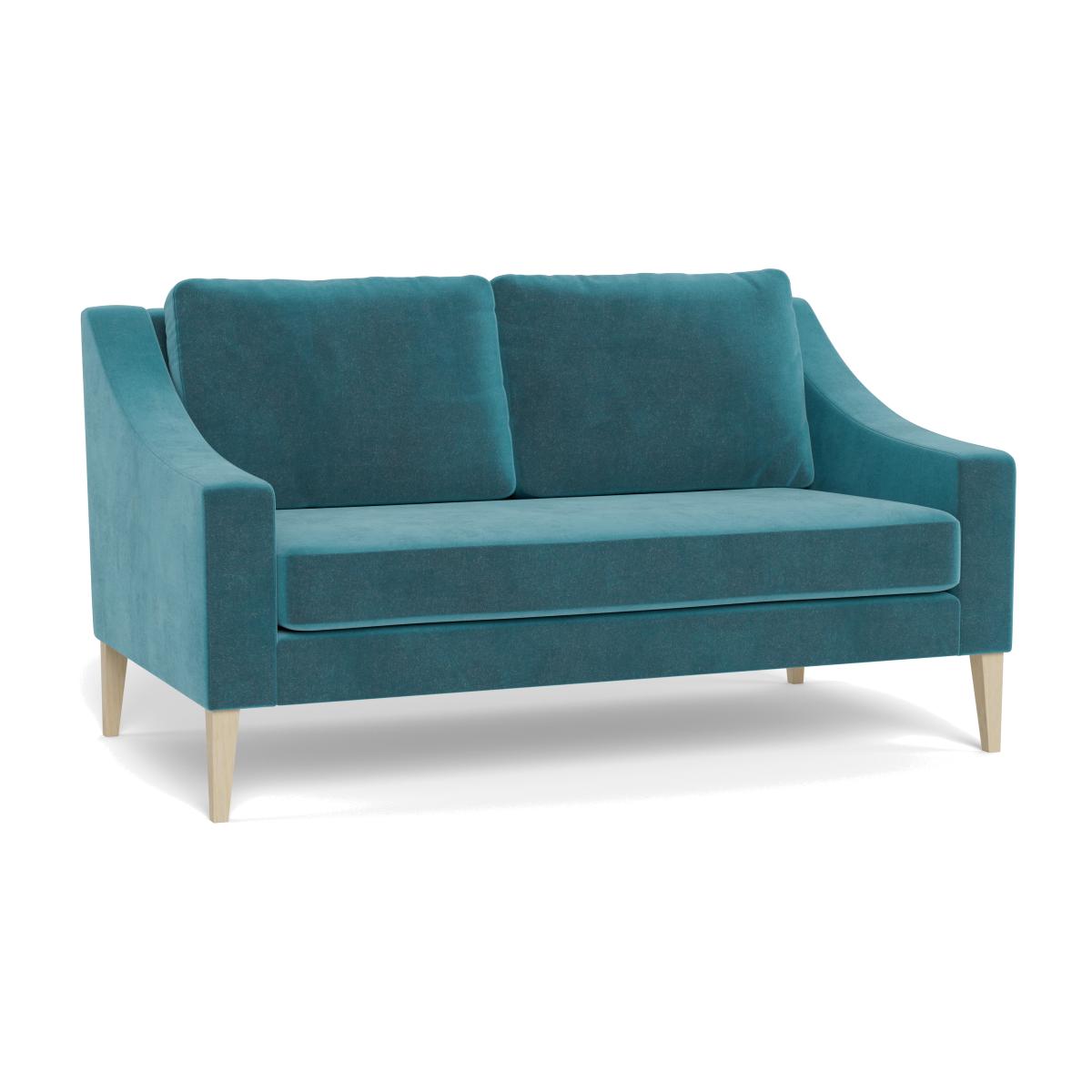 Heal's Richmond 2 Seater Sofa Smart Luxe Velvet Airforce Blue Black Feet – image 1