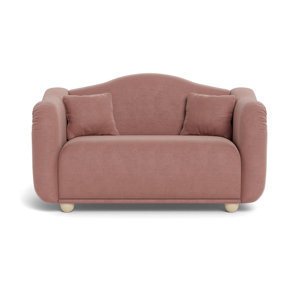 Heal's Tetbury 2 Seater Sofa Smart Luxe Velvet Dusky Pink Natural Beech Feet – image 2
