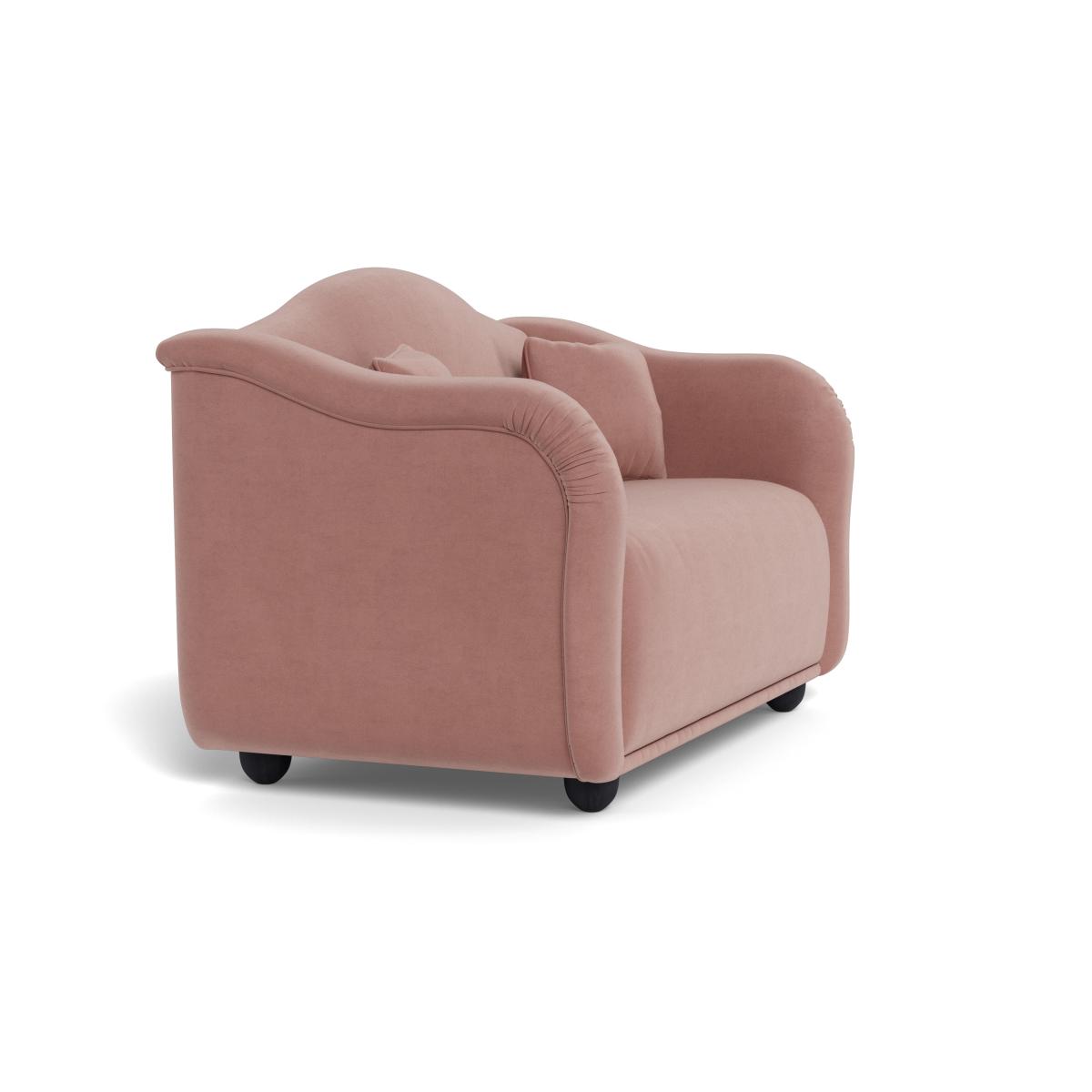 Heal's Tetbury 2 Seater Sofa Smart Luxe Velvet Dusky Pink Natural Beech Feet – image 3