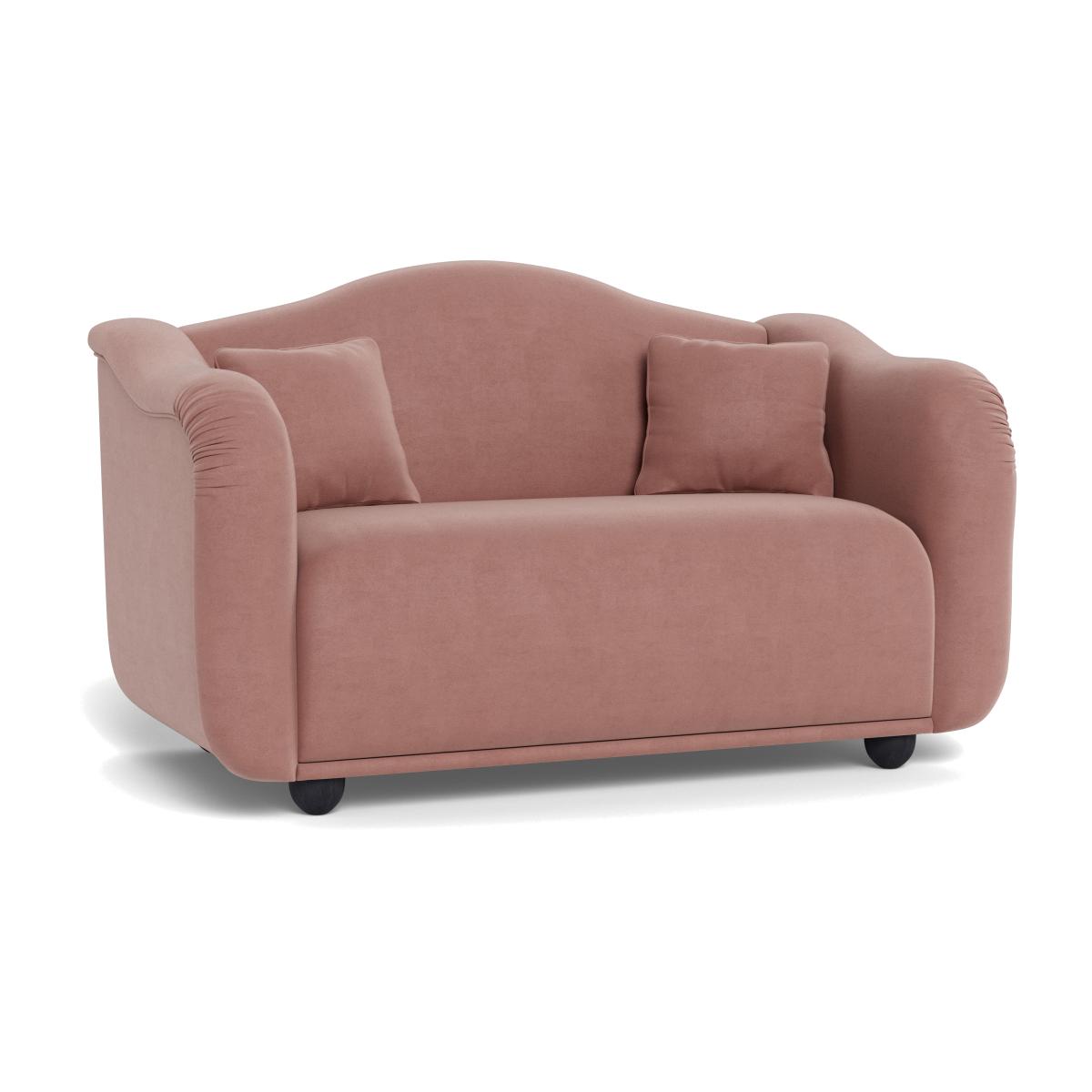 Heal's Tetbury 2 Seater Sofa Smart Luxe Velvet Dusky Pink Natural Beech Feet – image 1