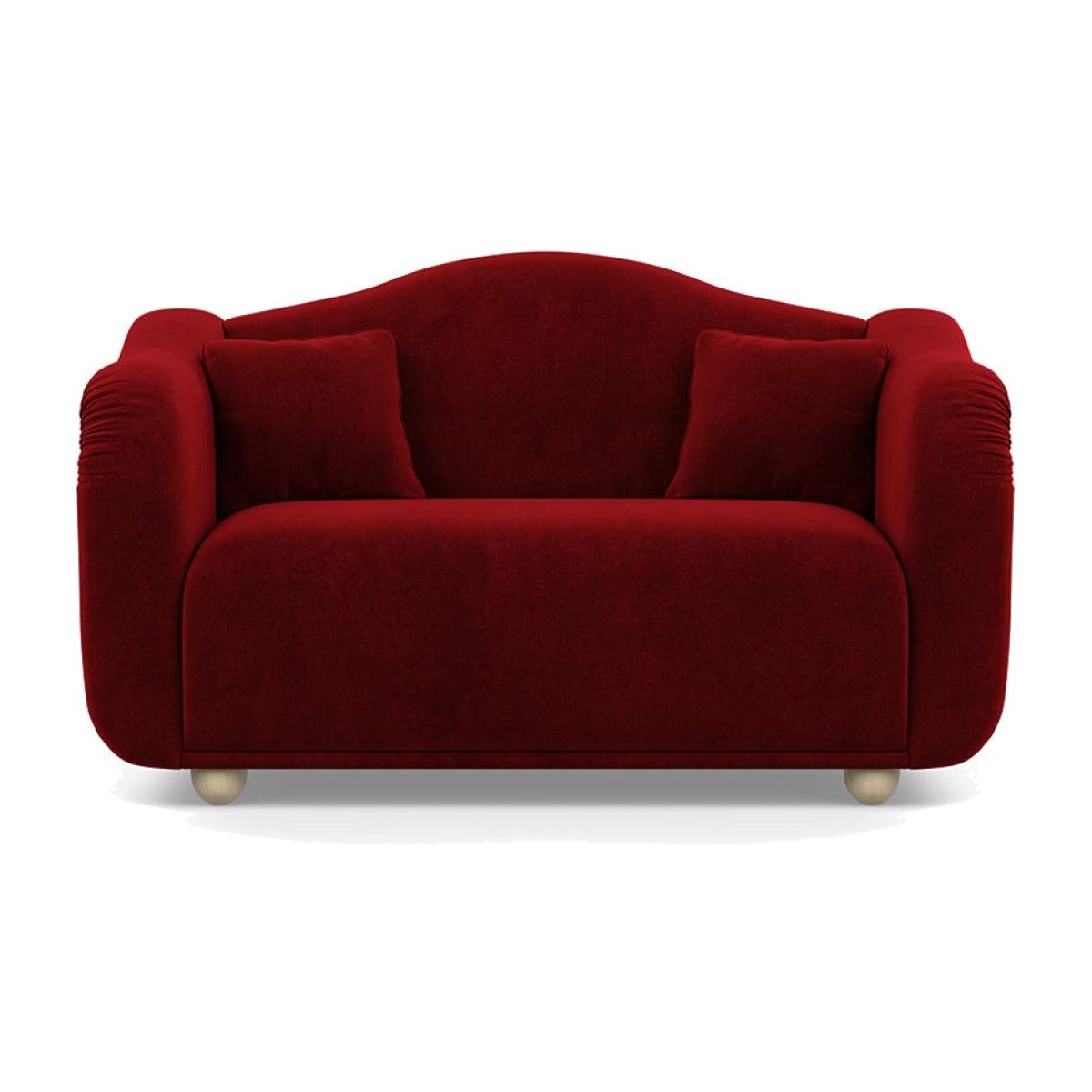 Heal's Tetbury 2 Seater Sofa Smart Luxe Velvet Mulberry Natural Beech Feet