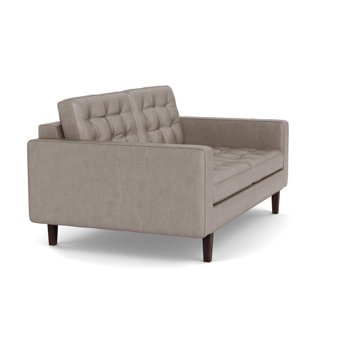 Heal's Hepburn 2 Seater Sofa Leather Grain Light Grey 060 Walnut Feet - Heal's UK Furniture – image 2
