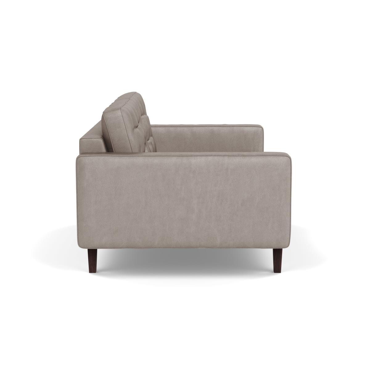 Heal's Hepburn 2 Seater Sofa Leather Grain Light Grey 060 Walnut Feet - Heal's UK Furniture – image 3