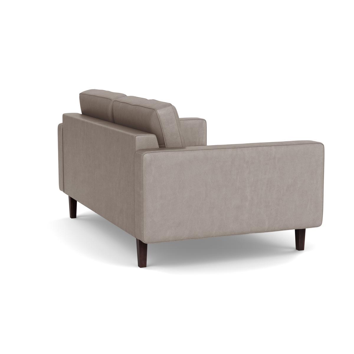 Heal's Hepburn 2 Seater Sofa Leather Grain Light Grey 060 Walnut Feet - Heal's UK Furniture – image 4