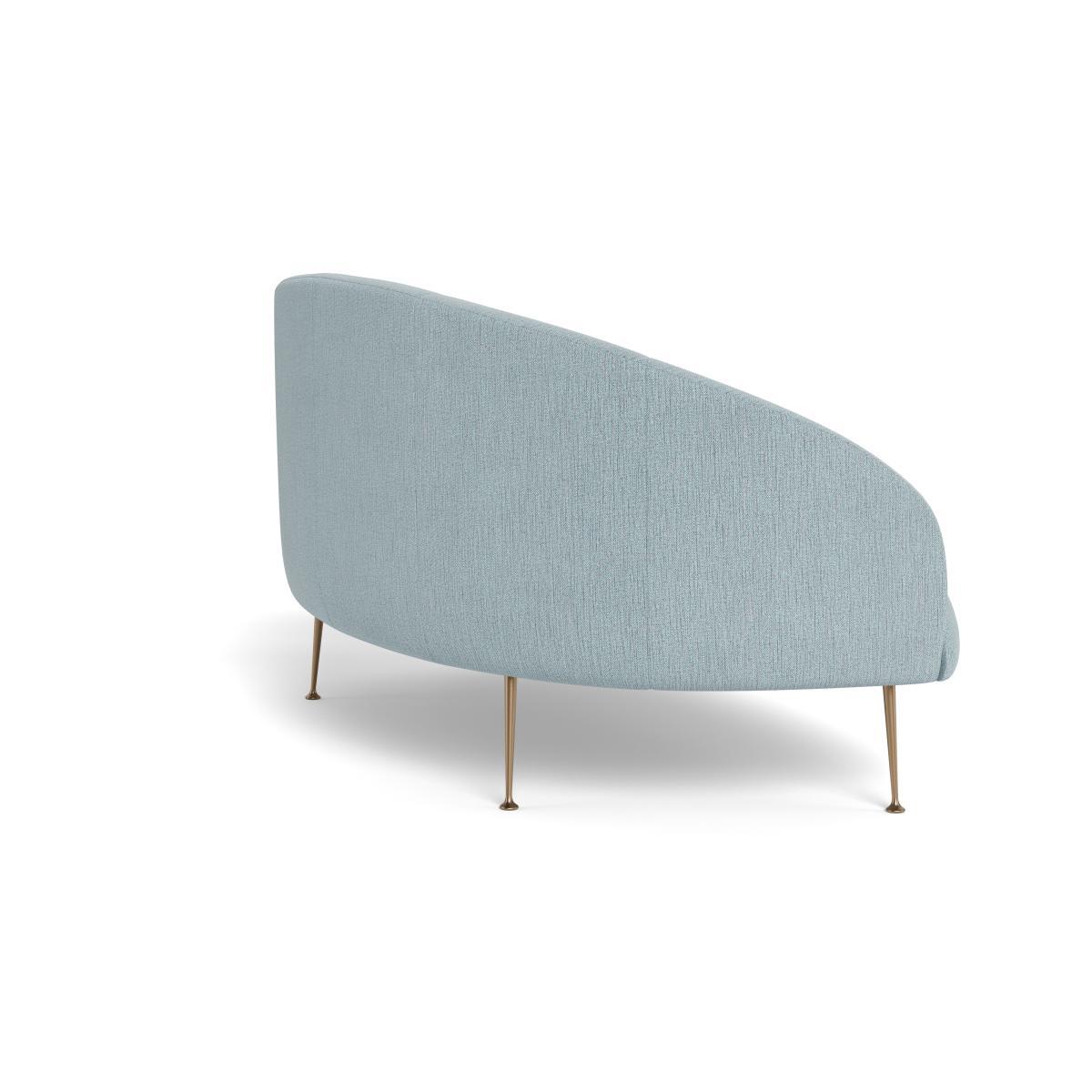 Heal's Bloomsbury 2 Seater Sofa Smart Linen Mix Duck Egg Brass Feet - Heal's UK Furniture – image 4