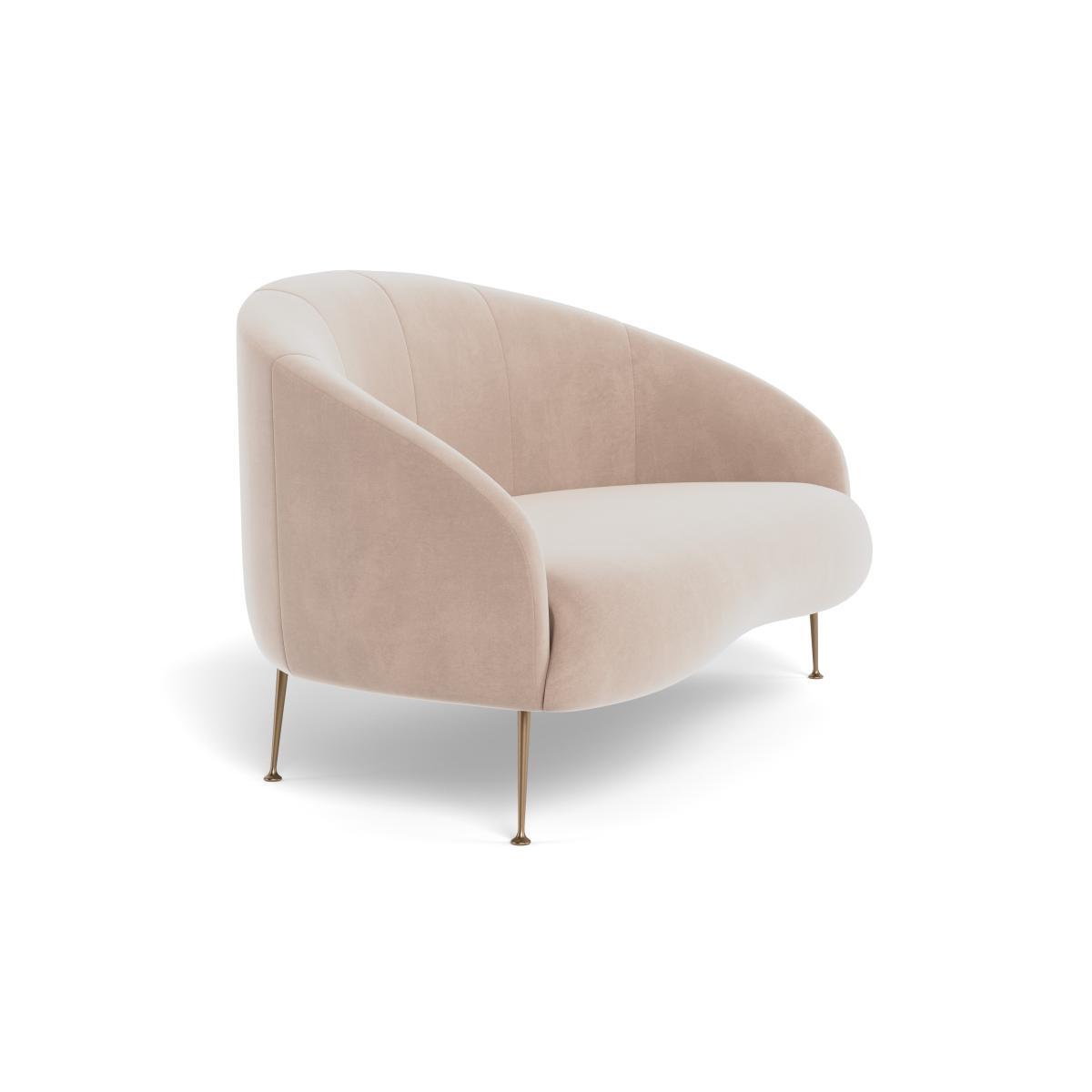 Heal's Bloomsbury 2 Seater Sofa Smart Velvet Pebble Brass Feet - Heal's UK Furniture – image 2