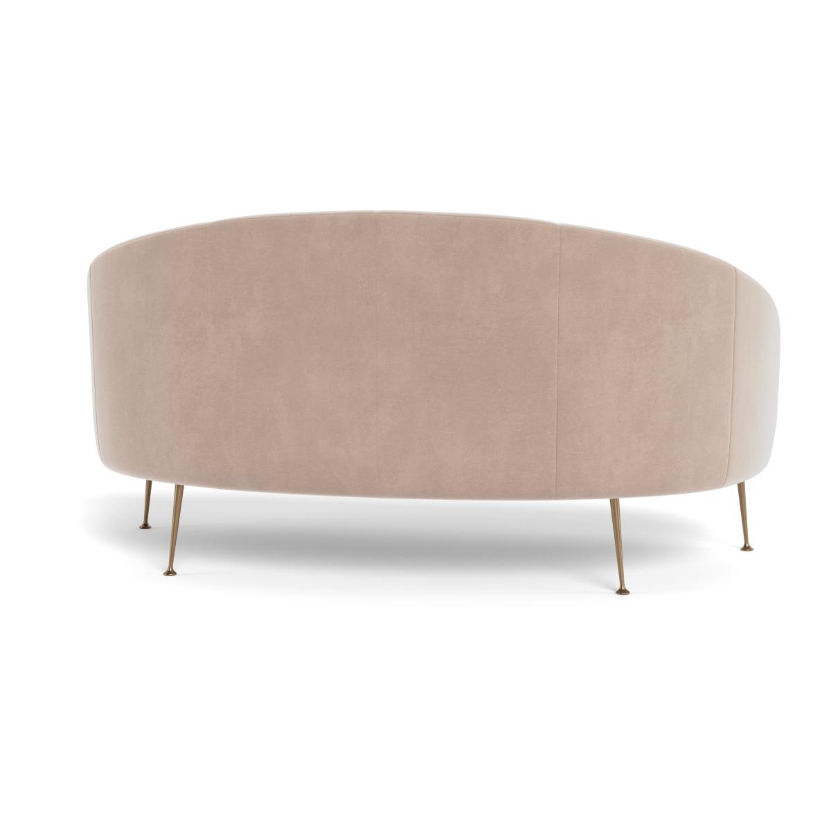 Heal's Bloomsbury 2 Seater Sofa Smart Velvet Pebble Brass Feet - Heal's UK Furniture – image 5