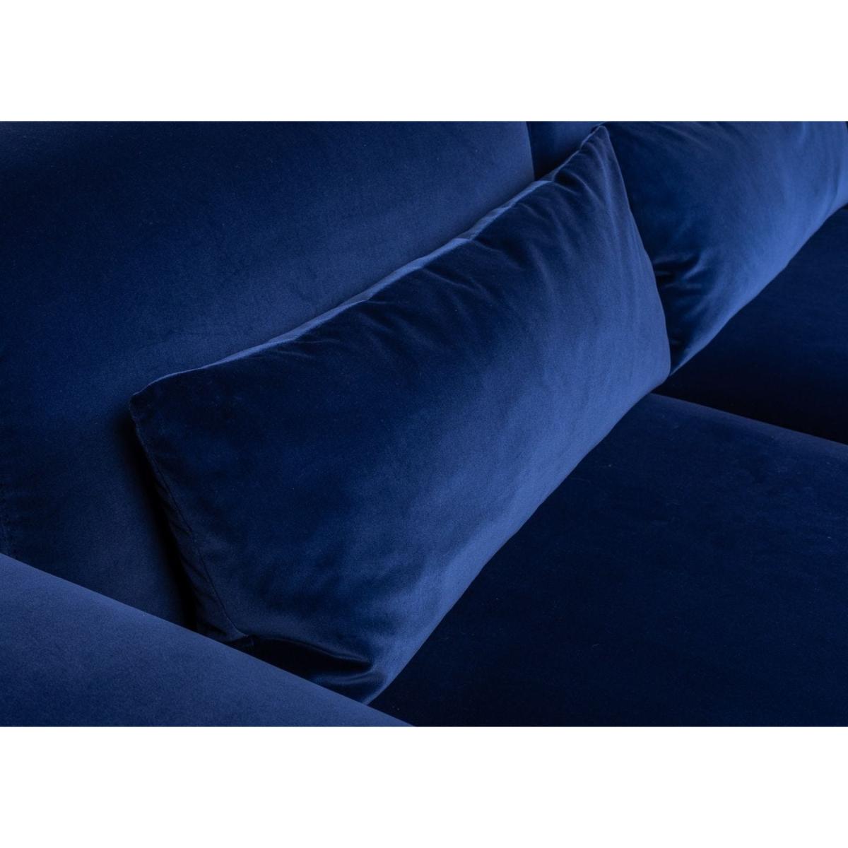 Heal's Argo 2 Seater Sofa Dark Blue Velvet Walnut Brass Feet - Heal's UK Furniture – image 5