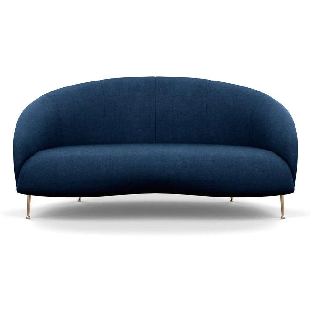 Heal's Bloomsbury 2 Seater Sofa Smart Luxe Velvet Biscuit Brass Feet - Heal's UK Furniture – image 2