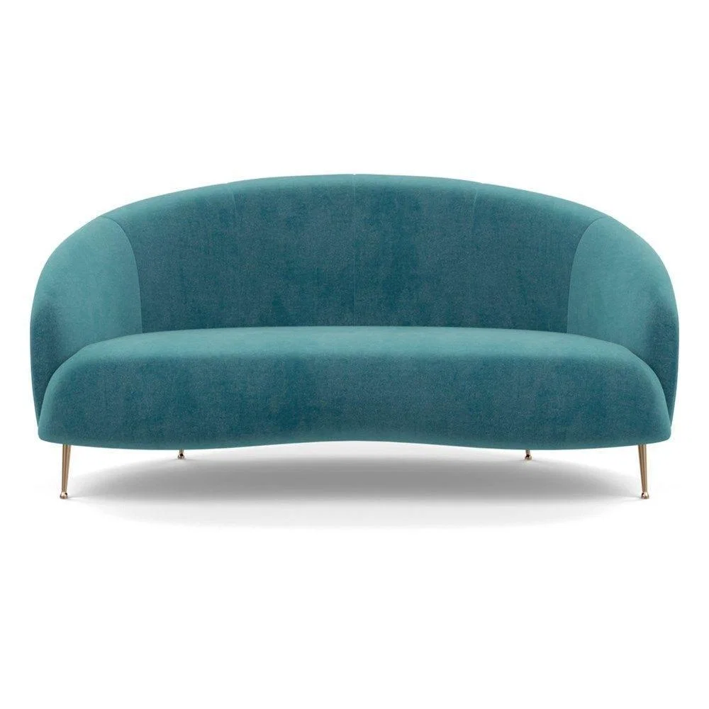 Heal's Bloomsbury 2 Seater Sofa Smart Luxe Velvet Biscuit Brass Feet - Heal's UK Furniture – image 11