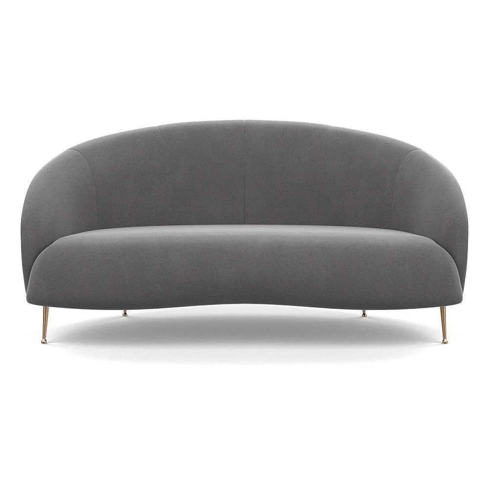 Heal's Bloomsbury 2 Seater Sofa Smart Luxe Velvet Biscuit Brass Feet - Heal's UK Furniture – image 12