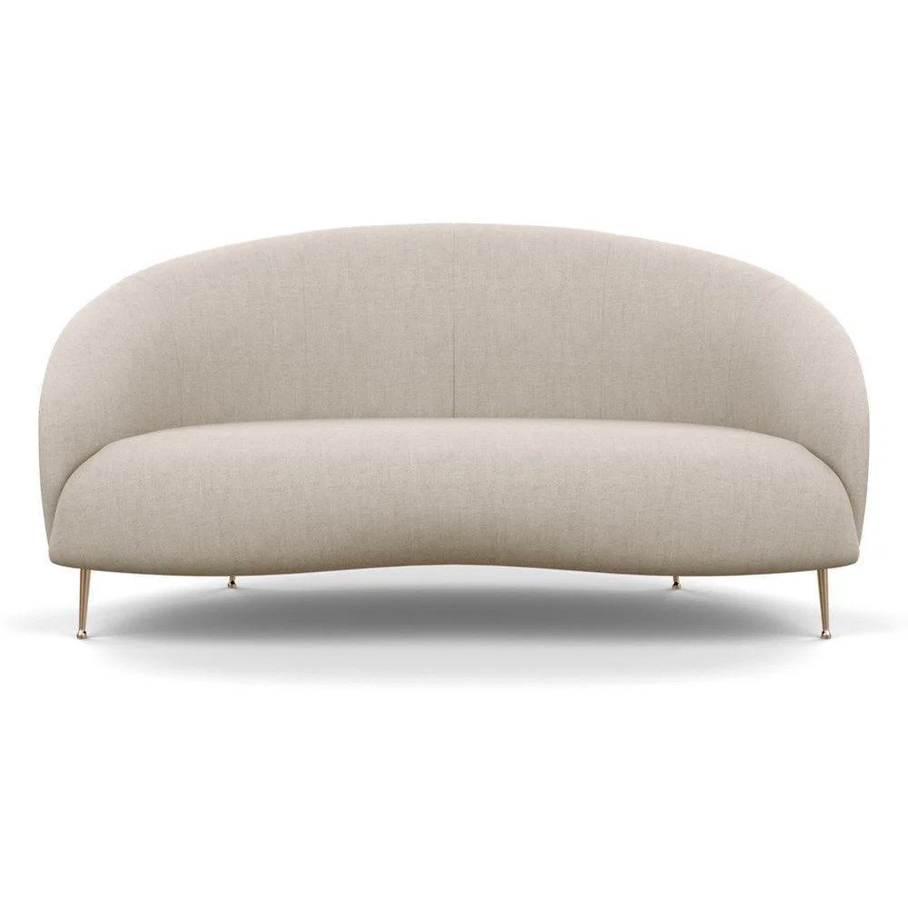 Heal's Bloomsbury 2 Seater Sofa Smart Luxe Velvet Biscuit Brass Feet - Heal's UK Furniture – image 17