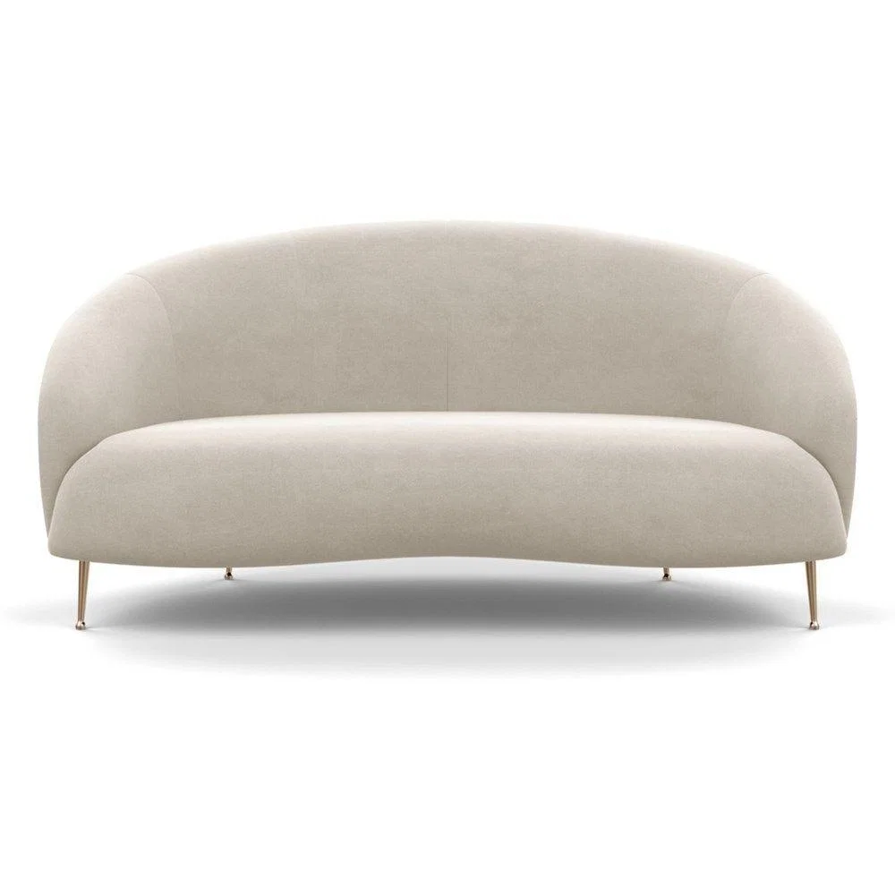 Heal's Bloomsbury 2 Seater Sofa Smart Luxe Velvet Biscuit Brass Feet - Heal's UK Furniture – image 25