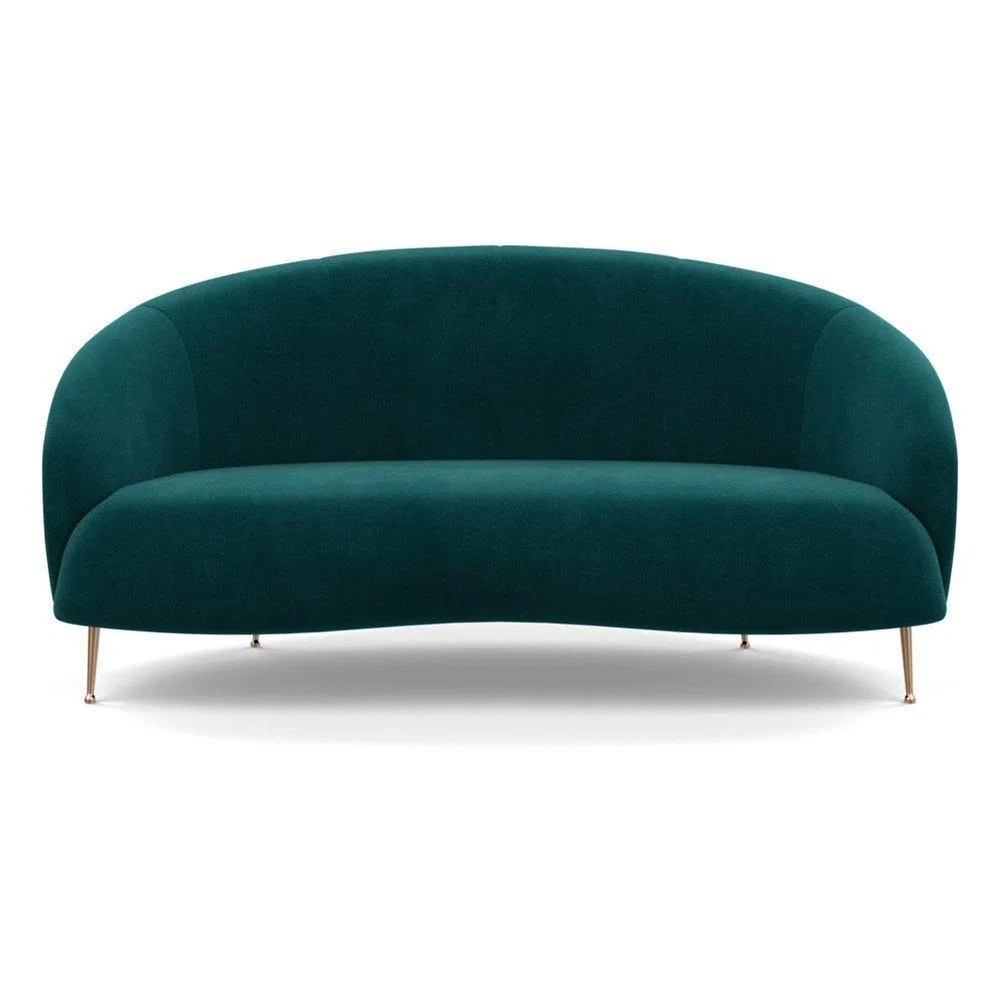 Heal's Bloomsbury 2 Seater Sofa Smart Luxe Velvet Biscuit Brass Feet - Heal's UK Furniture – image 29