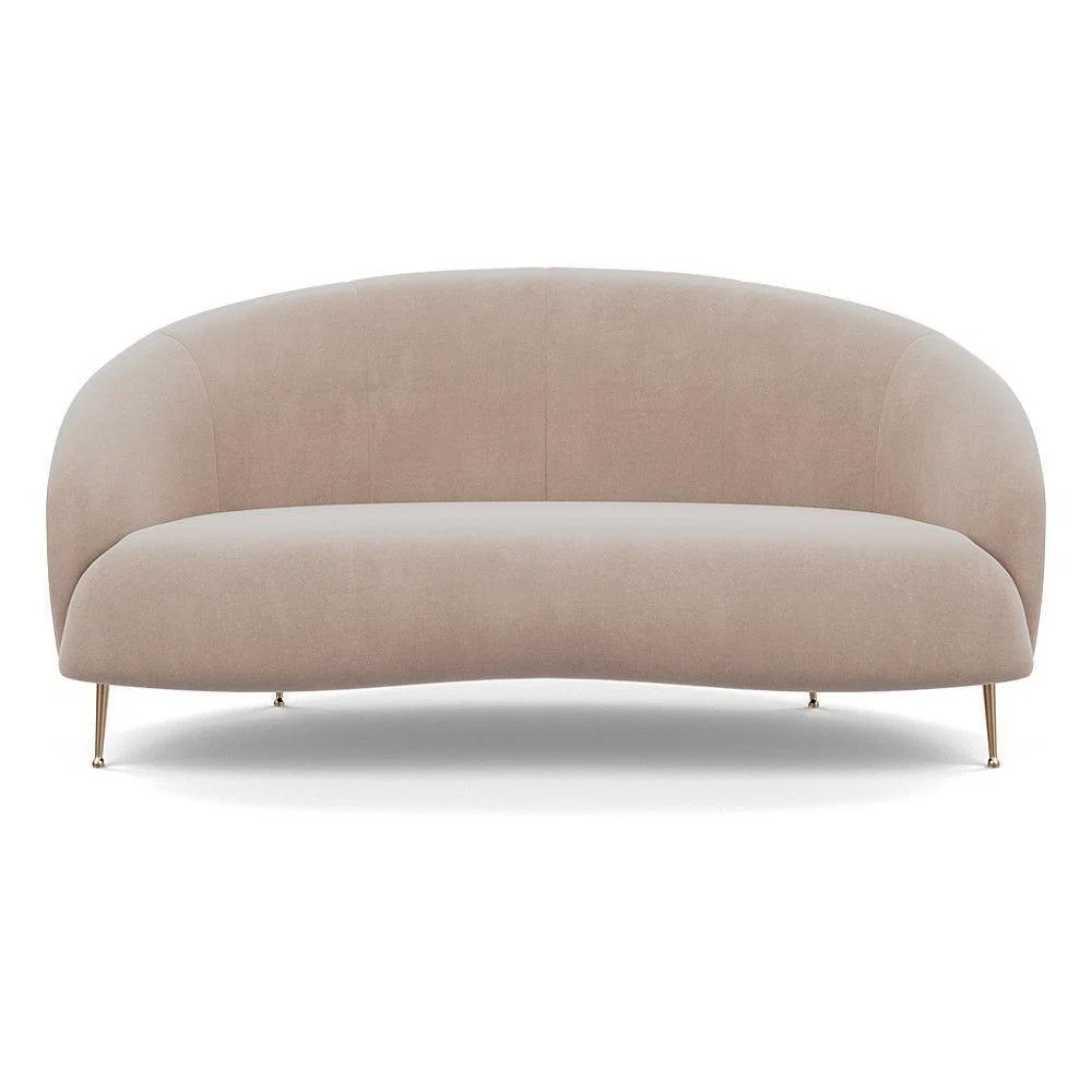 Heal's Bloomsbury 2 Seater Sofa Smart Luxe Velvet Biscuit Brass Feet - Heal's UK Furniture – image 4