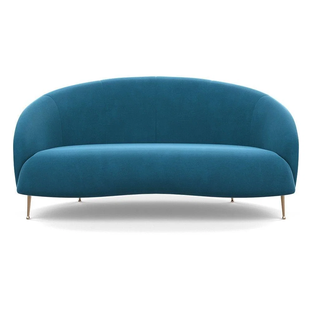 Heal's Bloomsbury 2 Seater Sofa Smart Luxe Velvet Biscuit Brass Feet - Heal's UK Furniture – image 31