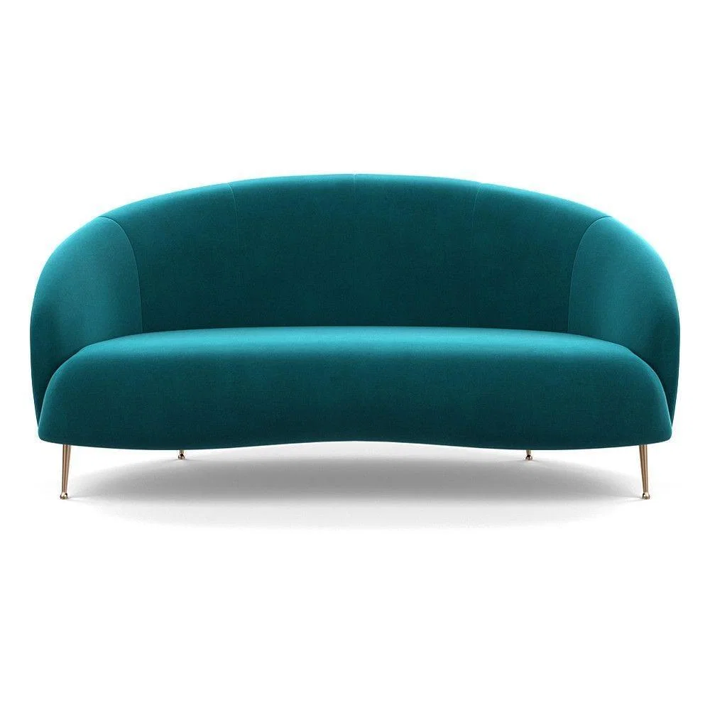 Heal's Bloomsbury 2 Seater Sofa Smart Luxe Velvet Biscuit Brass Feet - Heal's UK Furniture – image 33