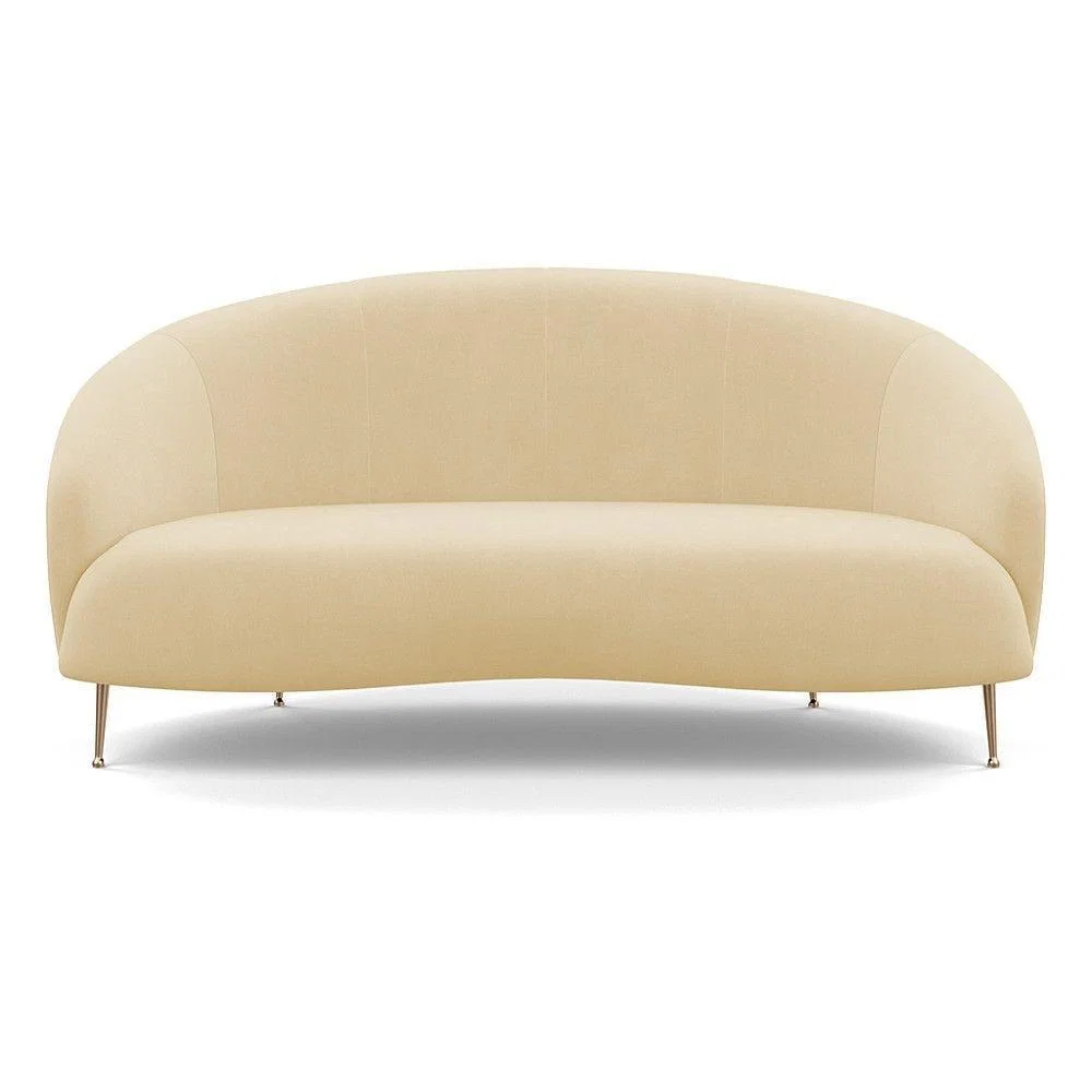 Heal's Bloomsbury 2 Seater Sofa Smart Luxe Velvet Biscuit Brass Feet - Heal's UK Furniture – image 36