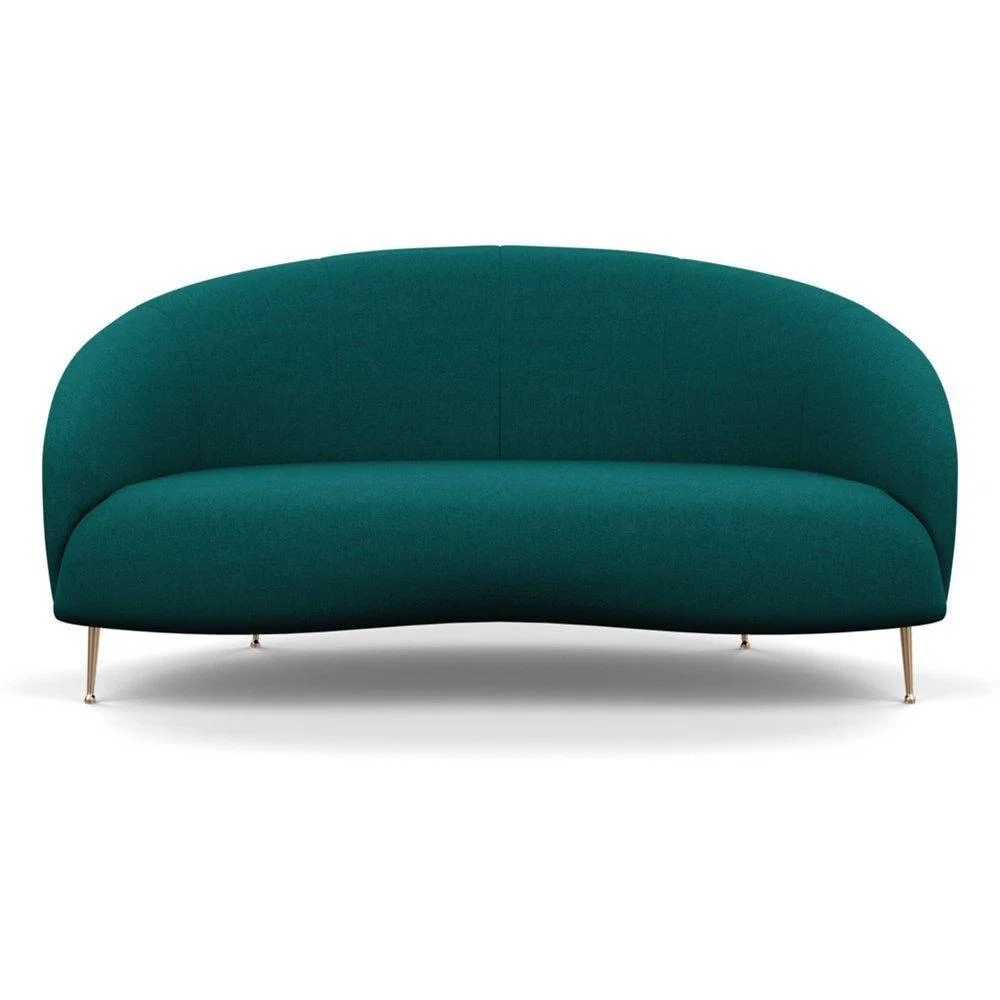 Heal's Bloomsbury 2 Seater Sofa Smart Luxe Velvet Biscuit Brass Feet - Heal's UK Furniture – image 5