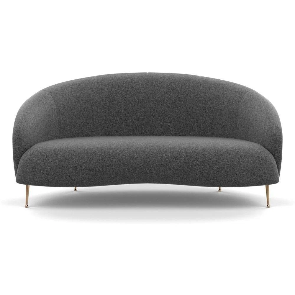 Heal's Bloomsbury 2 Seater Sofa Smart Luxe Velvet Biscuit Brass Feet - Heal's UK Furniture – image 6