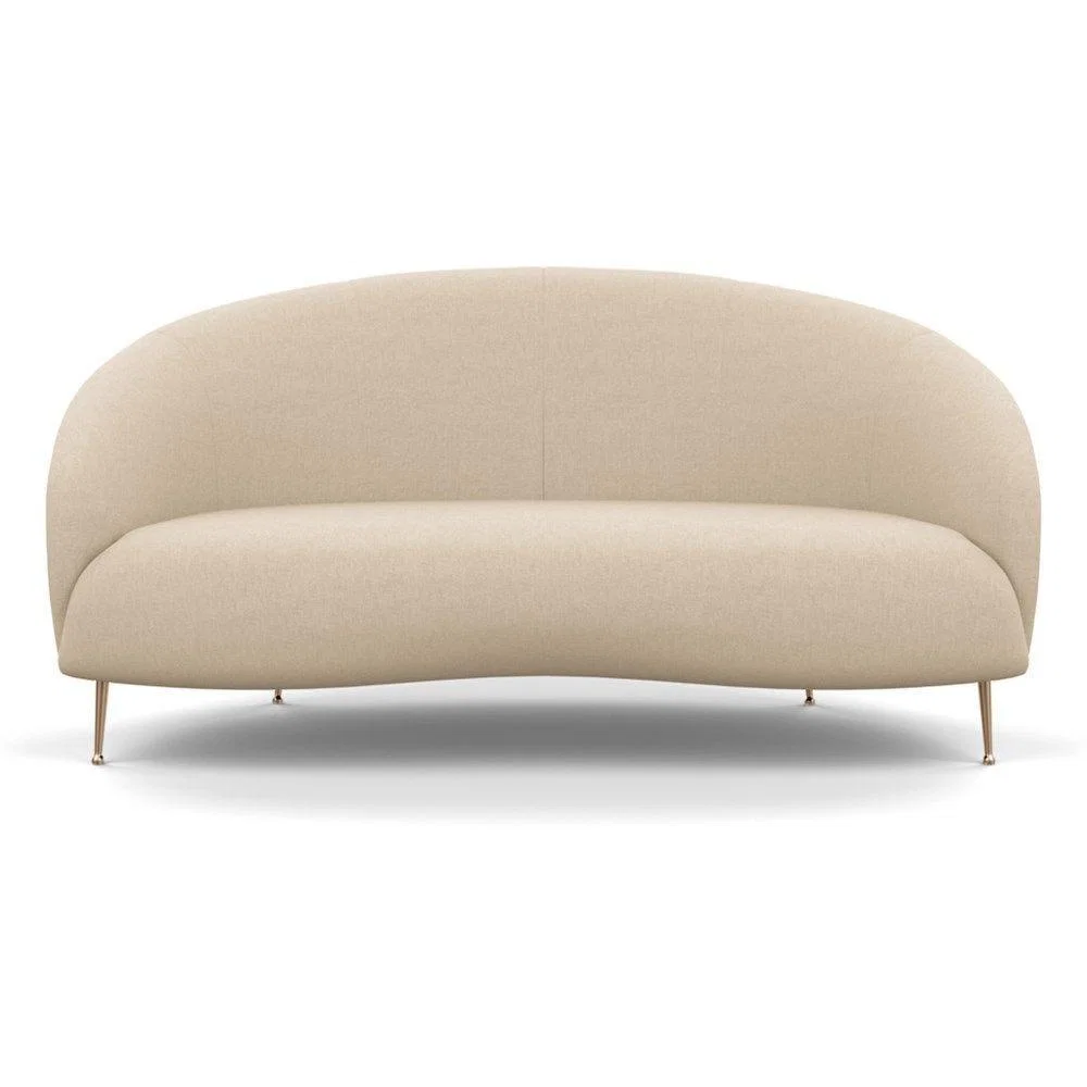 Heal's Bloomsbury 2 Seater Sofa Smart Luxe Velvet Biscuit Brass Feet - Heal's UK Furniture – image 57