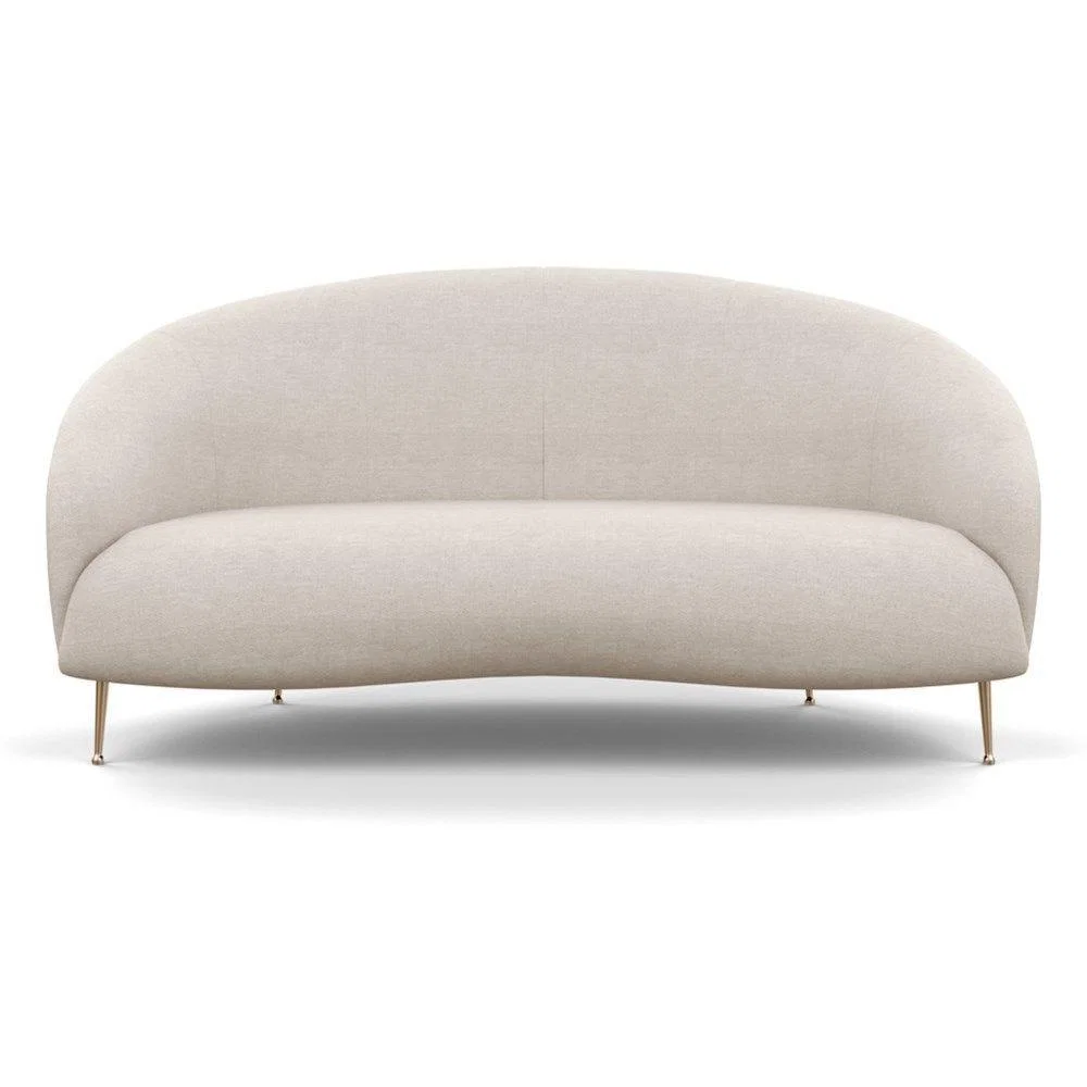 Heal's Bloomsbury 2 Seater Sofa Smart Luxe Velvet Biscuit Brass Feet - Heal's UK Furniture – image 8