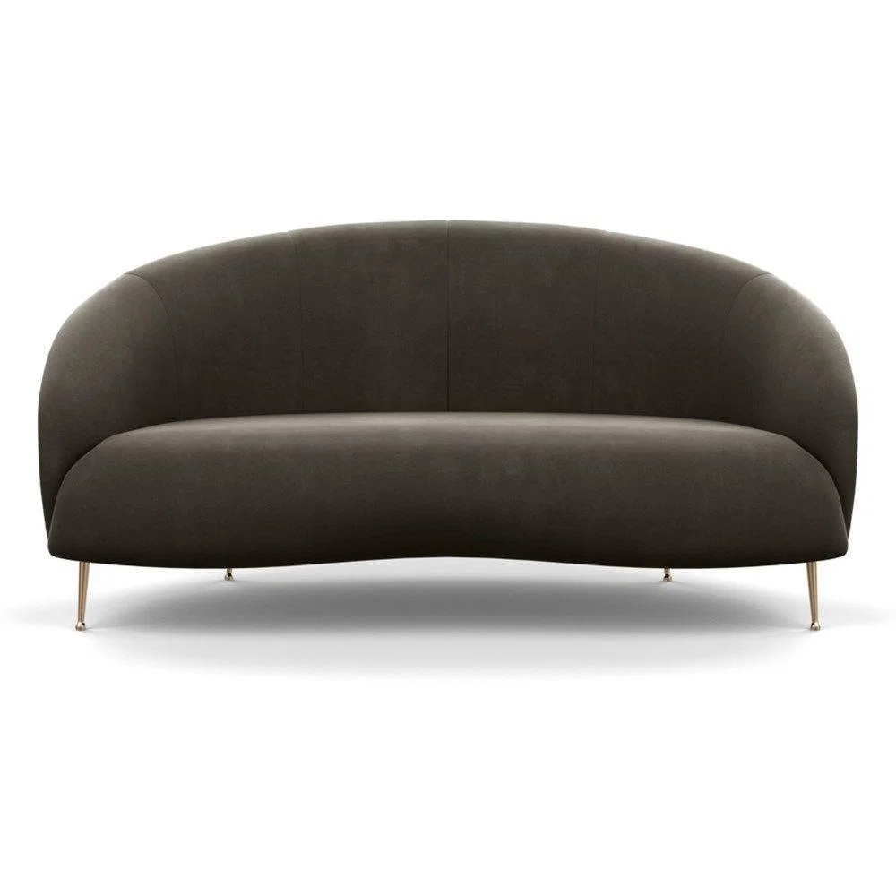 Heal's Bloomsbury 2 Seater Sofa Smart Luxe Velvet Biscuit Brass Feet - Heal's UK Furniture – image 10