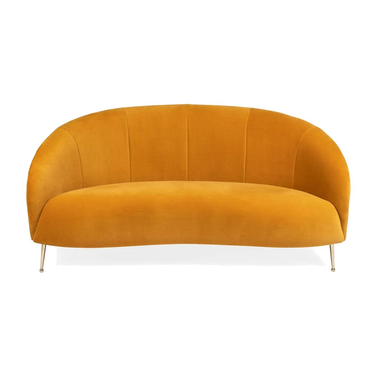 Heal's Bloomsbury 2 Seater Sofa Smart Luxe Velvet Biscuit Brass Feet - Heal's UK Furniture – image 1