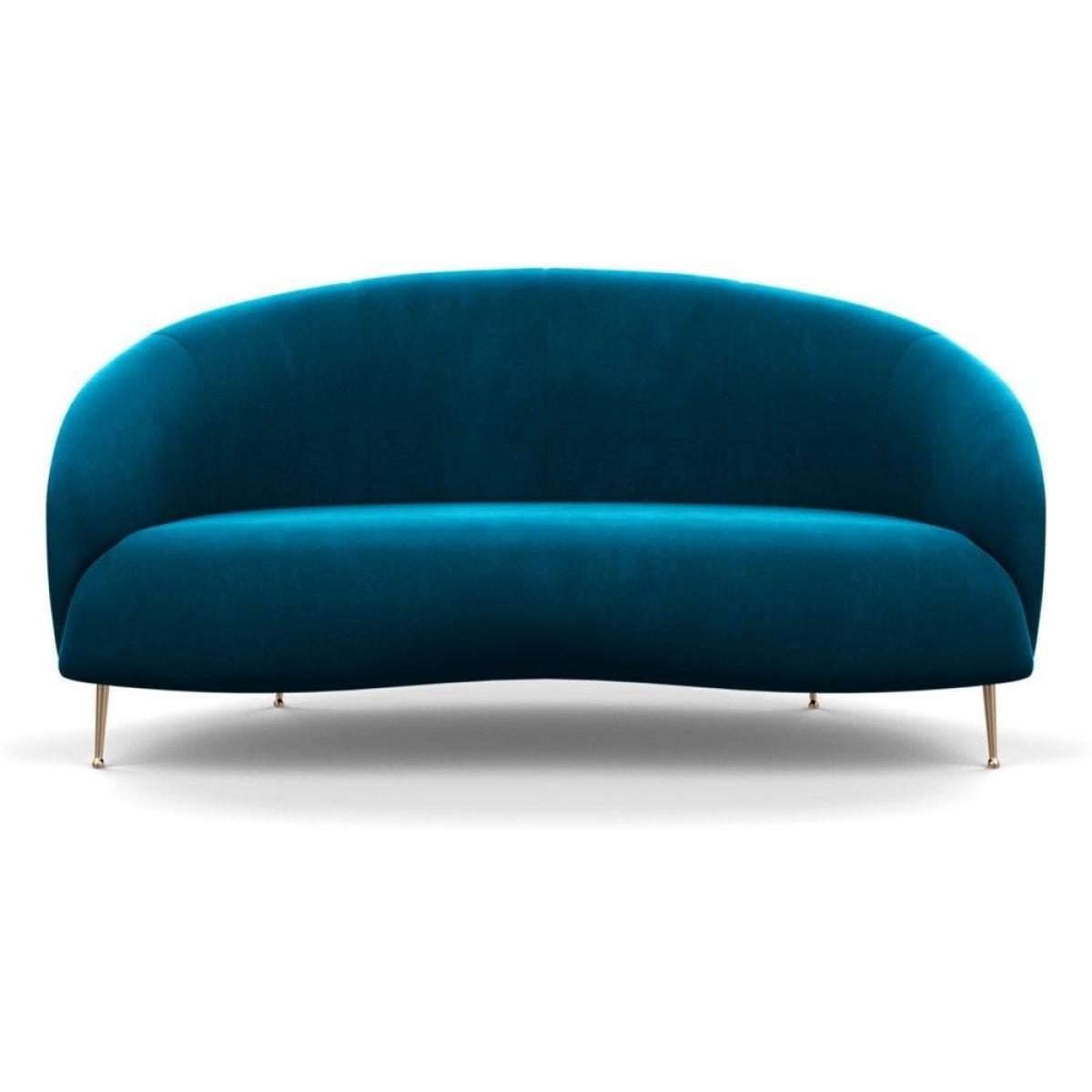 Heal's Bloomsbury 2 Seater Sofa Smart Velvet Dusk Brass Feet - Heal's UK Furniture – image 28