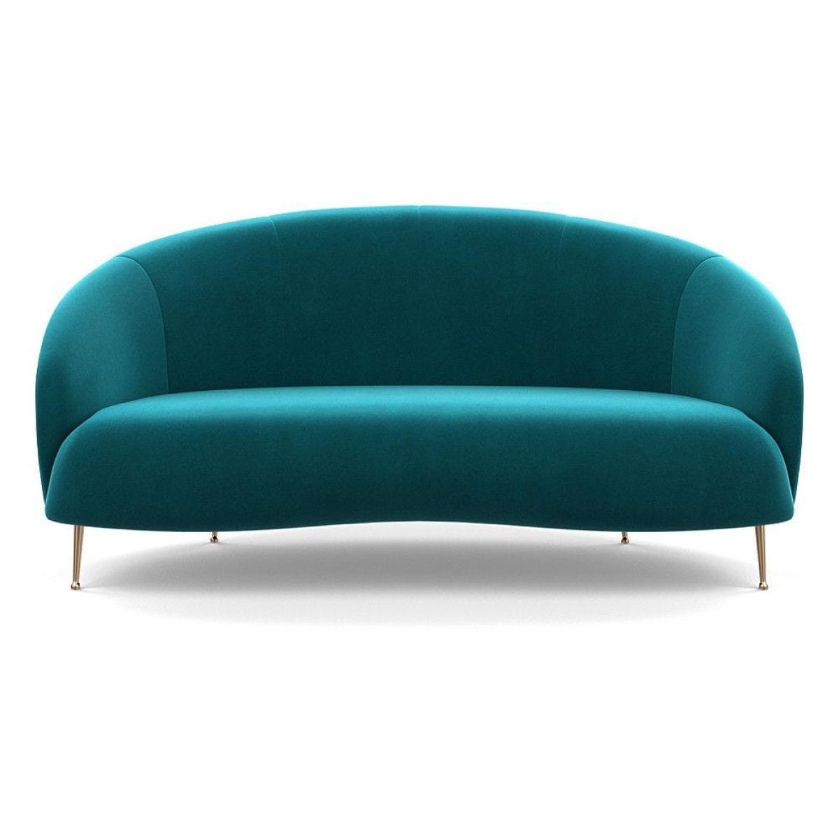 Heal's Bloomsbury 2 Seater Sofa Smart Velvet Dusk Brass Feet - Heal's UK Furniture – image 50