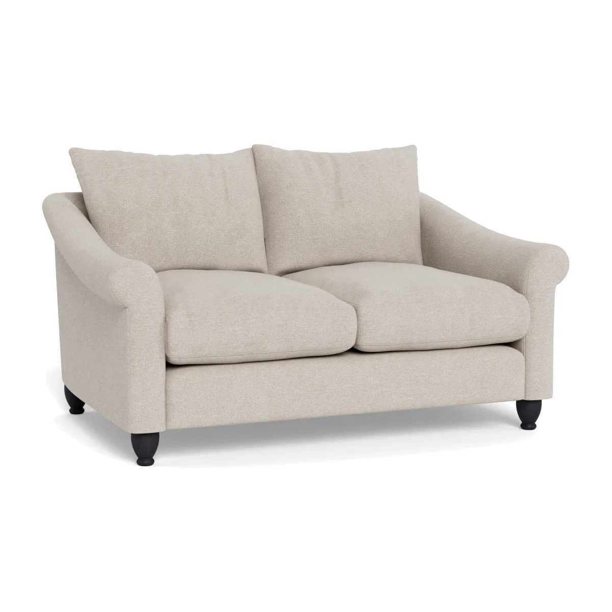 Heal's Devon 2 Seater Texture Limestone Dark Brown Stain Beech Feet - Heal's UK Furniture – image 1