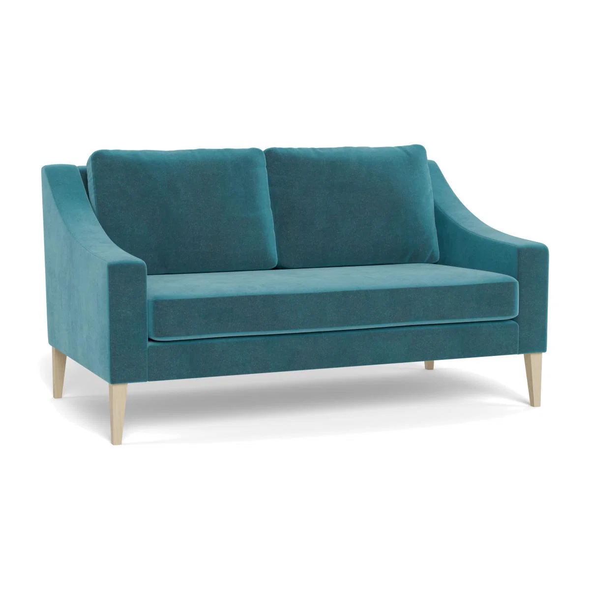 Heal's Richmond 2 Seater Sofa Smart Luxe Velvet Airforce Blue Black Feet - Heal's UK Furniture – image 1
