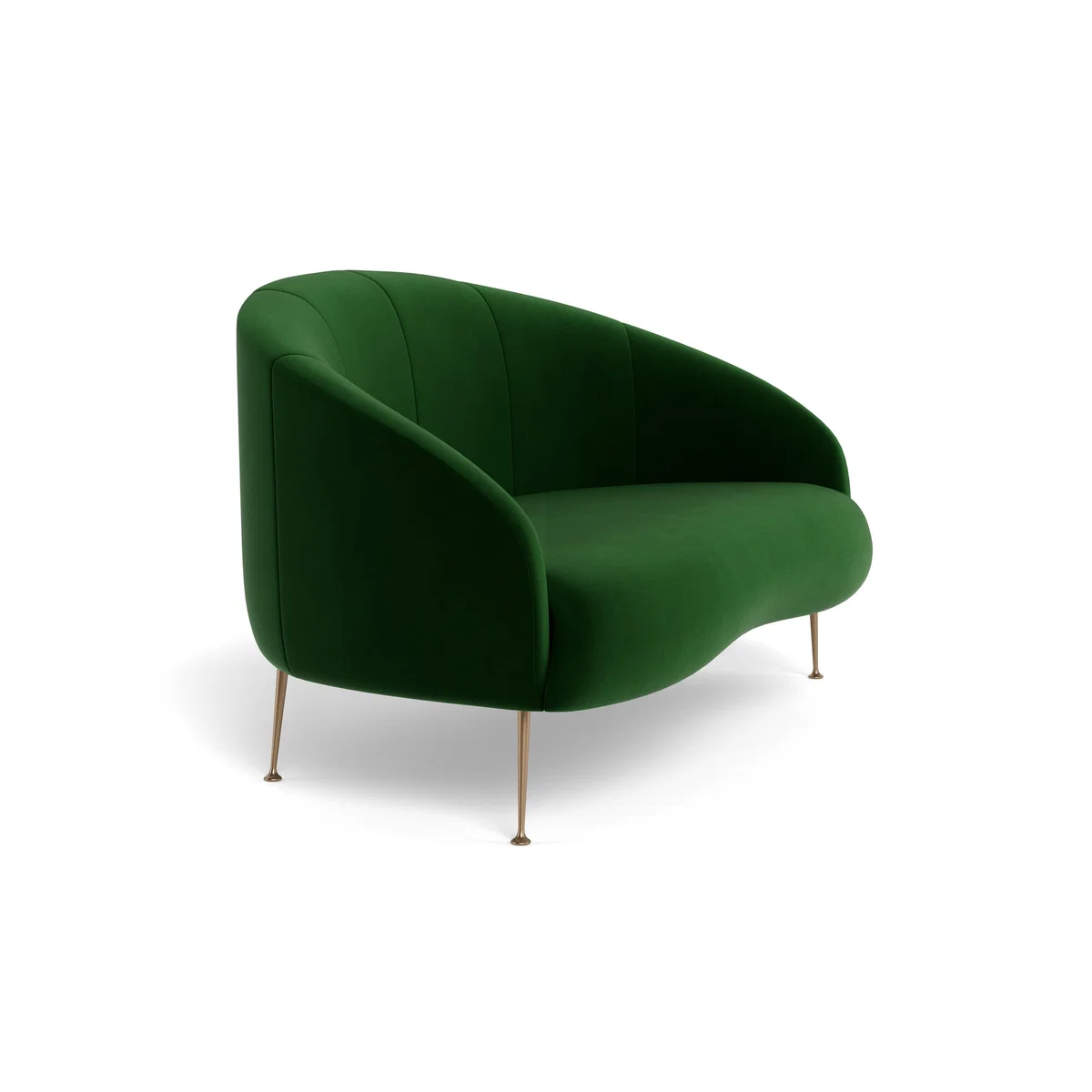 Heal's Bloomsbury 2 Seater Sofa Smart Velvet Forest Brass Feet - Heal's UK Furniture – image 2
