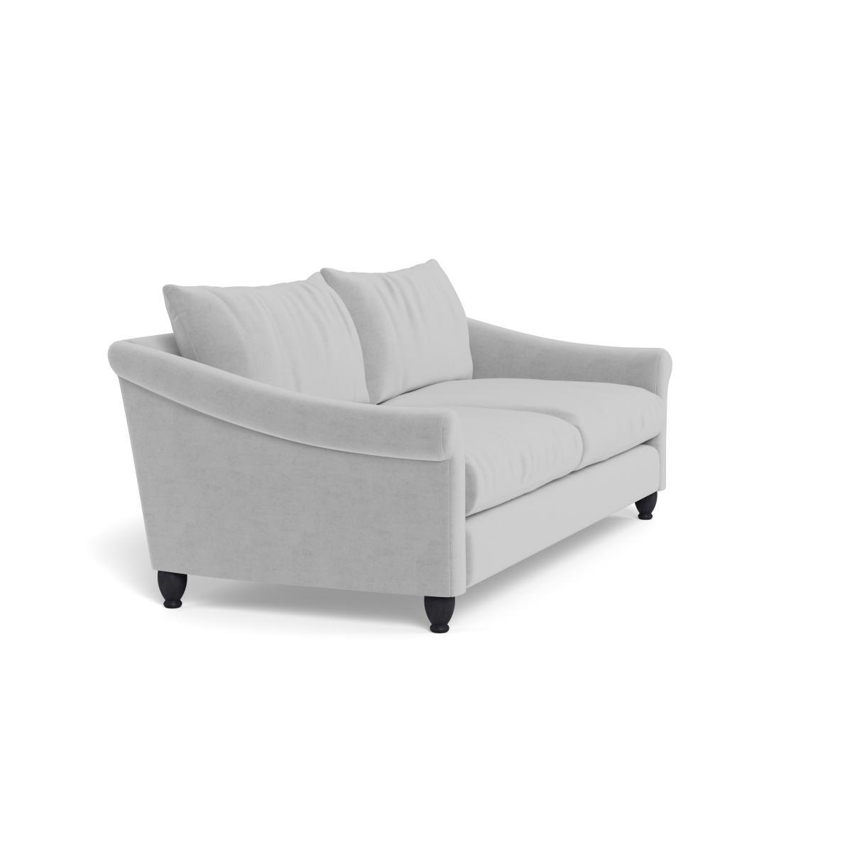 Heal's Devon 4 Seater Velvet Platinum Dark Brown Stain Beech Feet - Heal's UK Furniture – image 2