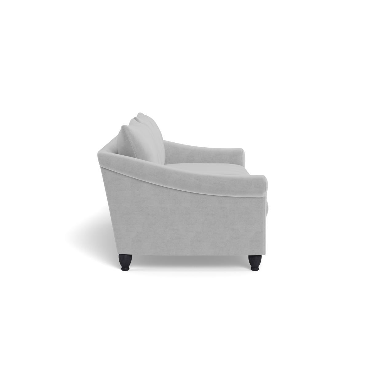 Heal's Devon 4 Seater Velvet Platinum Dark Brown Stain Beech Feet - Heal's UK Furniture – image 3