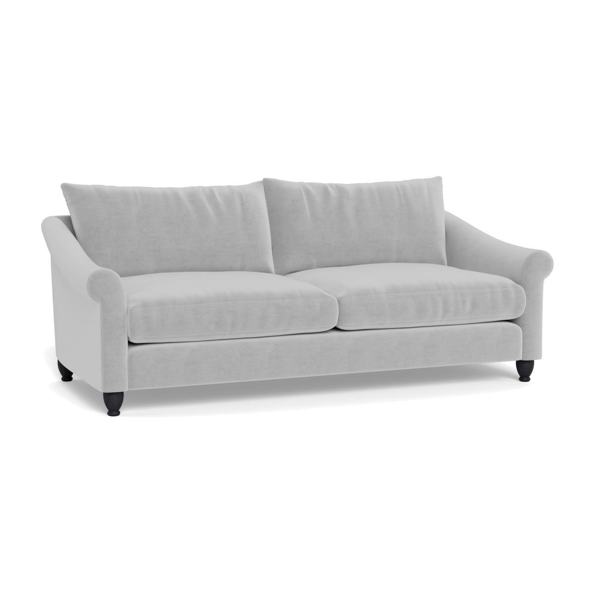 Heal's Devon 4 Seater Velvet Platinum Dark Brown Stain Beech Feet - Heal's UK Furniture – image 1