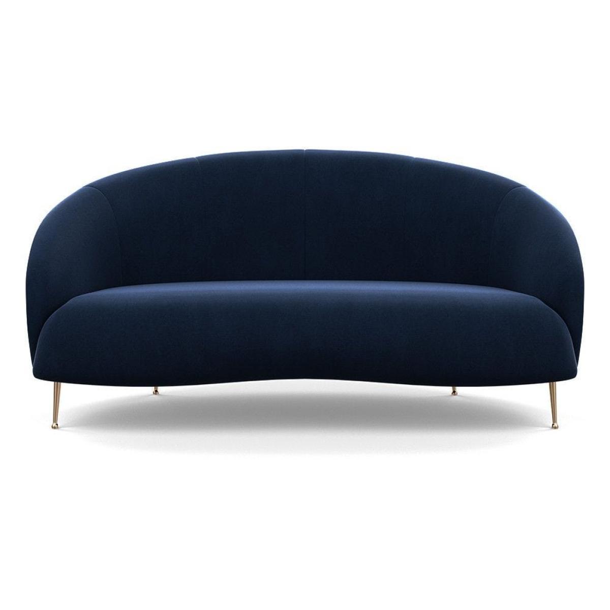 Heal's Bloomsbury 2 Seater Sofa Smart Velvet Ocean Brass Feet - Heal's UK Furniture – image 25