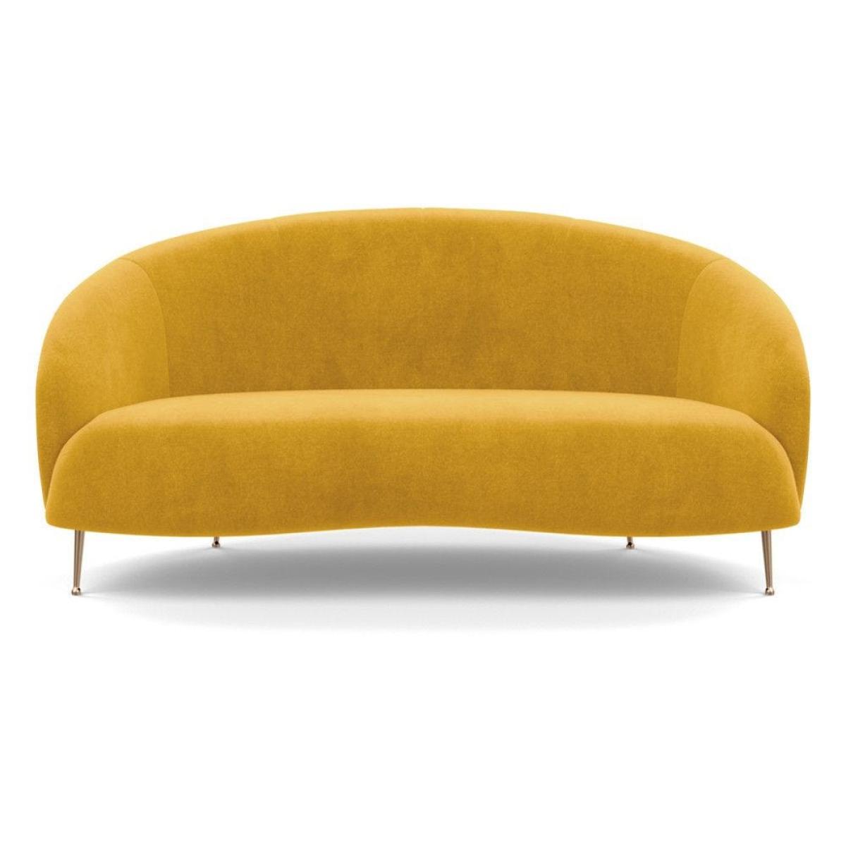 Heal's Bloomsbury 2 Seater Sofa Smart Velvet Ocean Brass Feet - Heal's UK Furniture – image 27