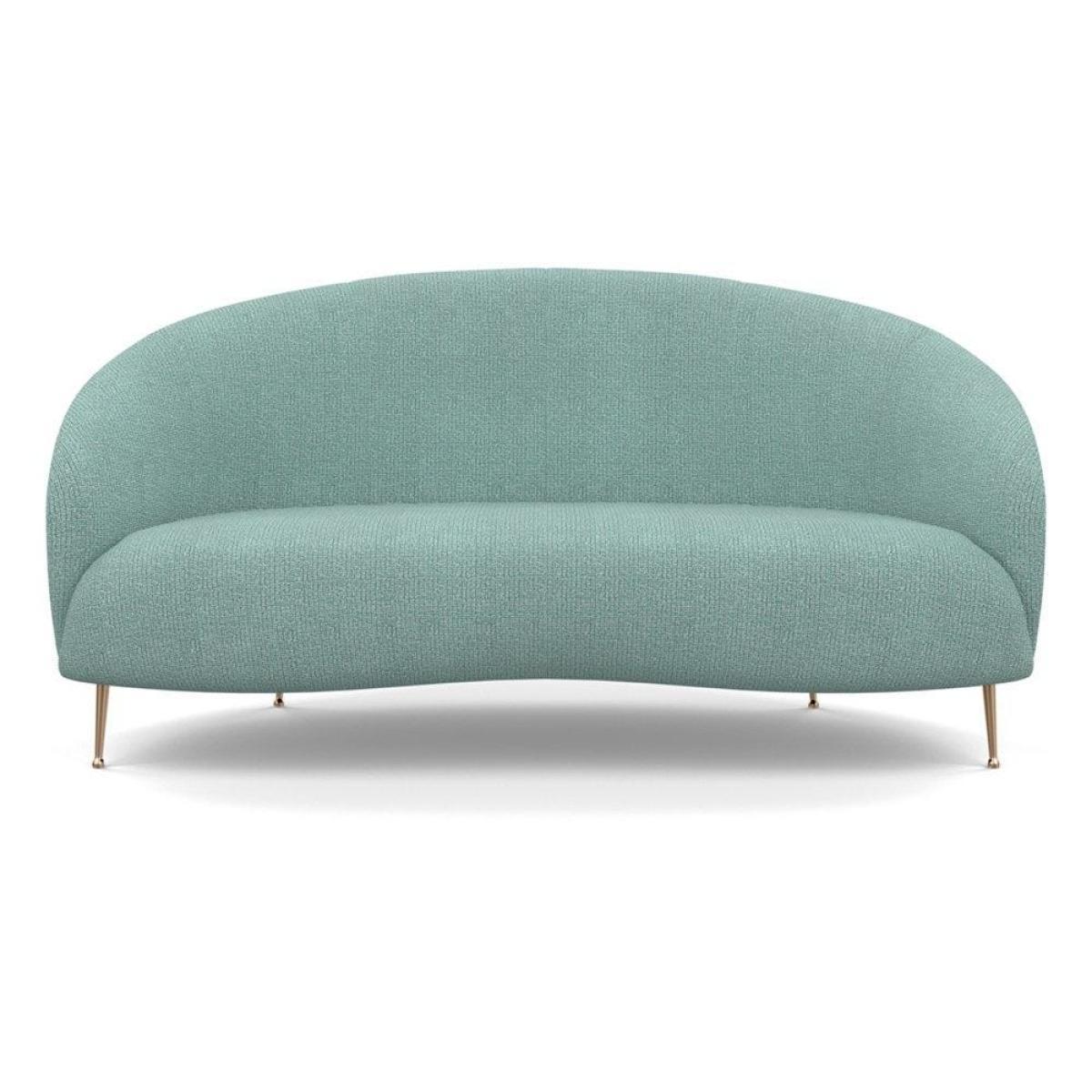 Heal's Bloomsbury 2 Seater Sofa Smart Velvet Ocean Brass Feet - Heal's UK Furniture – image 7