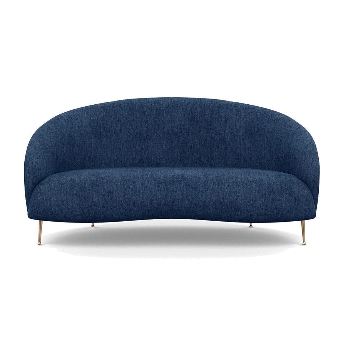 Heal's Bloomsbury 2 Seater Sofa Smart Velvet Ocean Brass Feet - Heal's UK Furniture – image 1