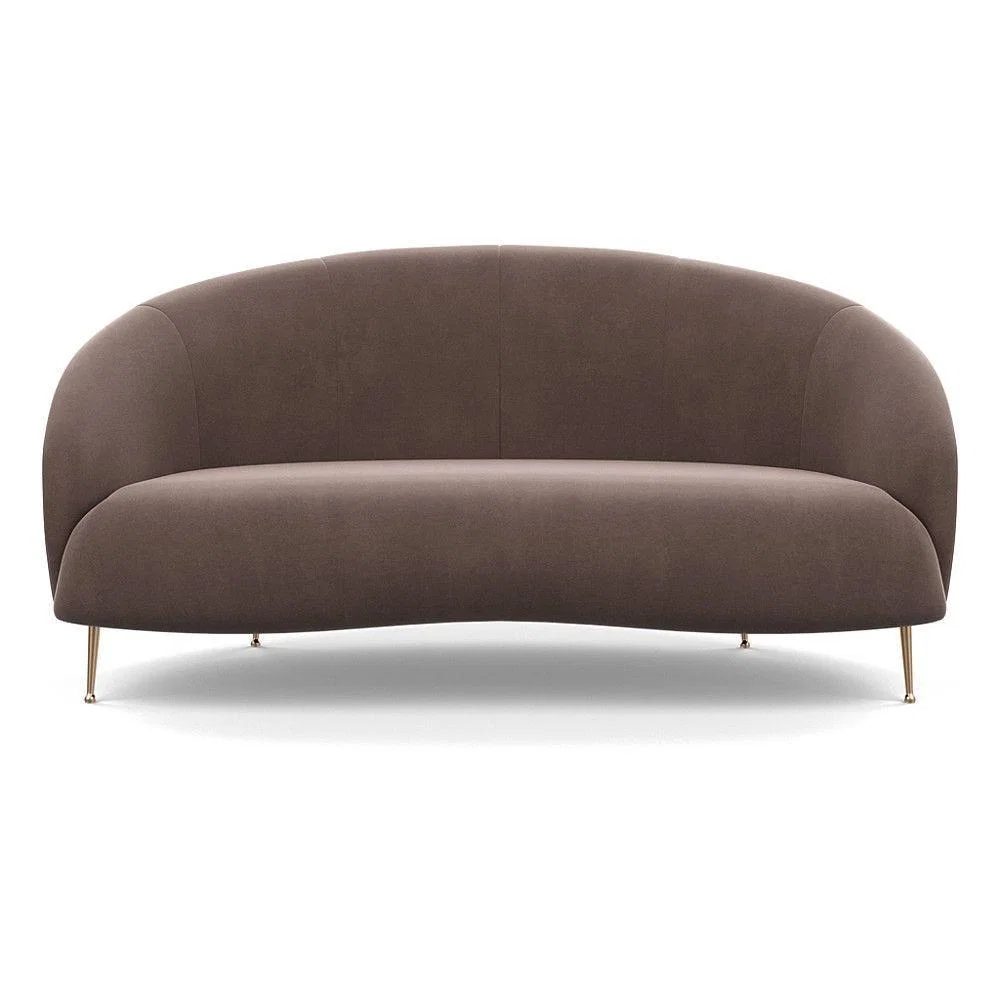Heal's Bloomsbury 2 Seater Sofa Smart Luxe Velvet Mineral Blue Brass Feet – image 25