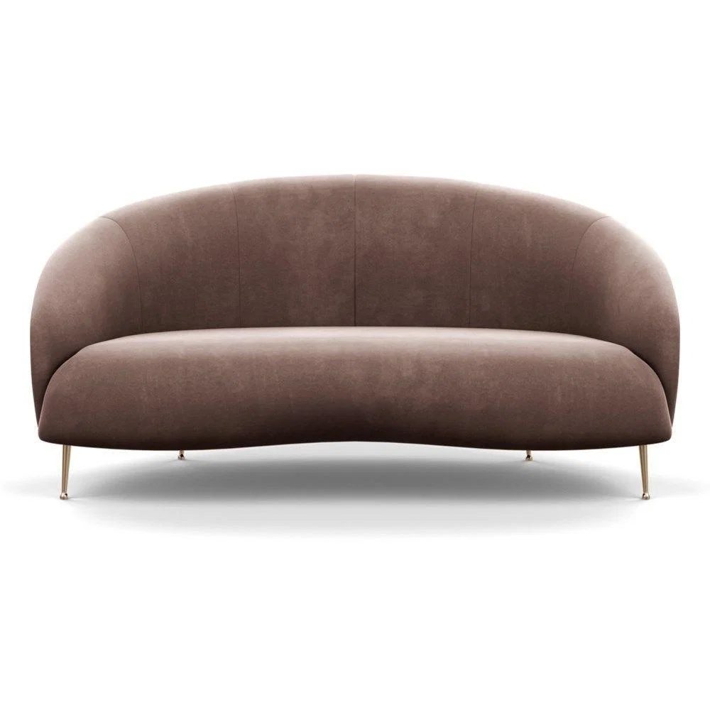 Heal's Bloomsbury 2 Seater Sofa Smart Luxe Velvet Mineral Blue Brass Feet – image 4