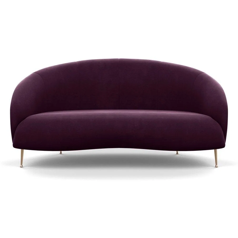 Heal's Bloomsbury 2 Seater Sofa Smart Luxe Velvet Mineral Blue Brass Feet – image 32