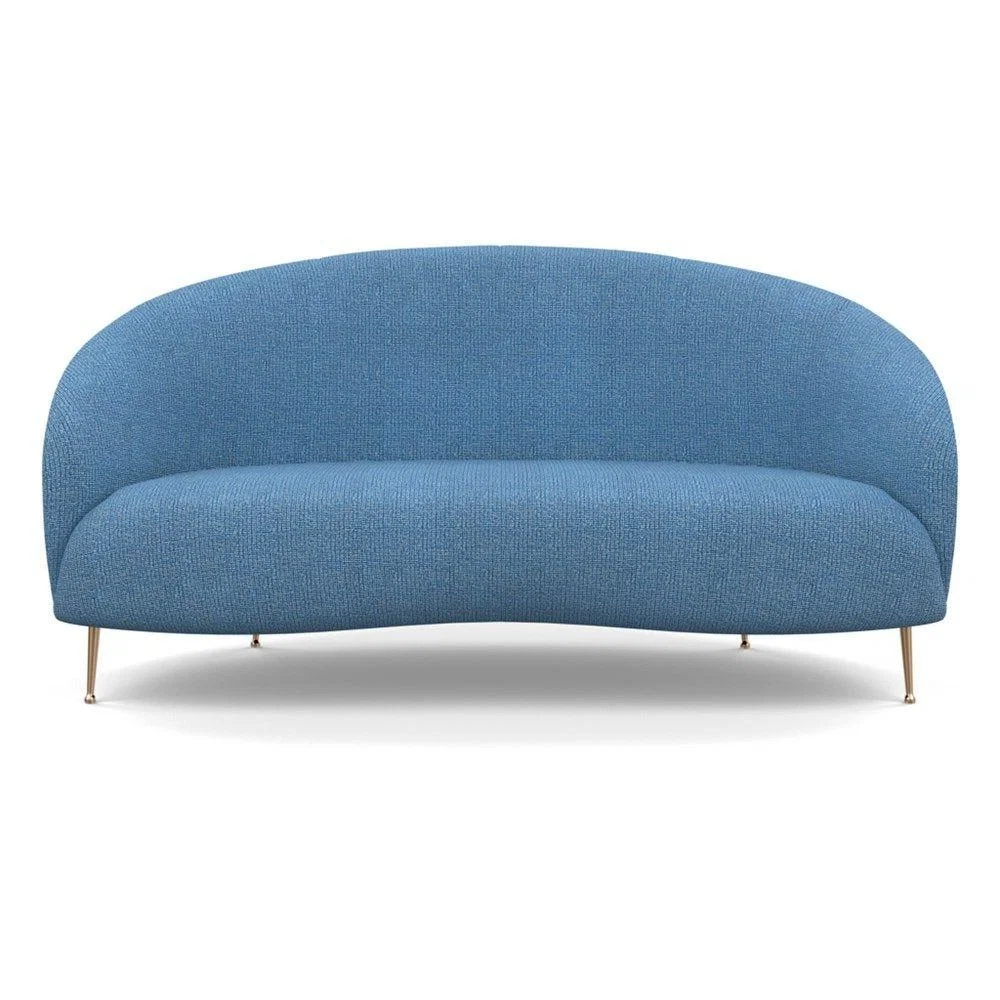Heal's Bloomsbury 2 Seater Sofa Smart Luxe Velvet Mineral Blue Brass Feet – image 38