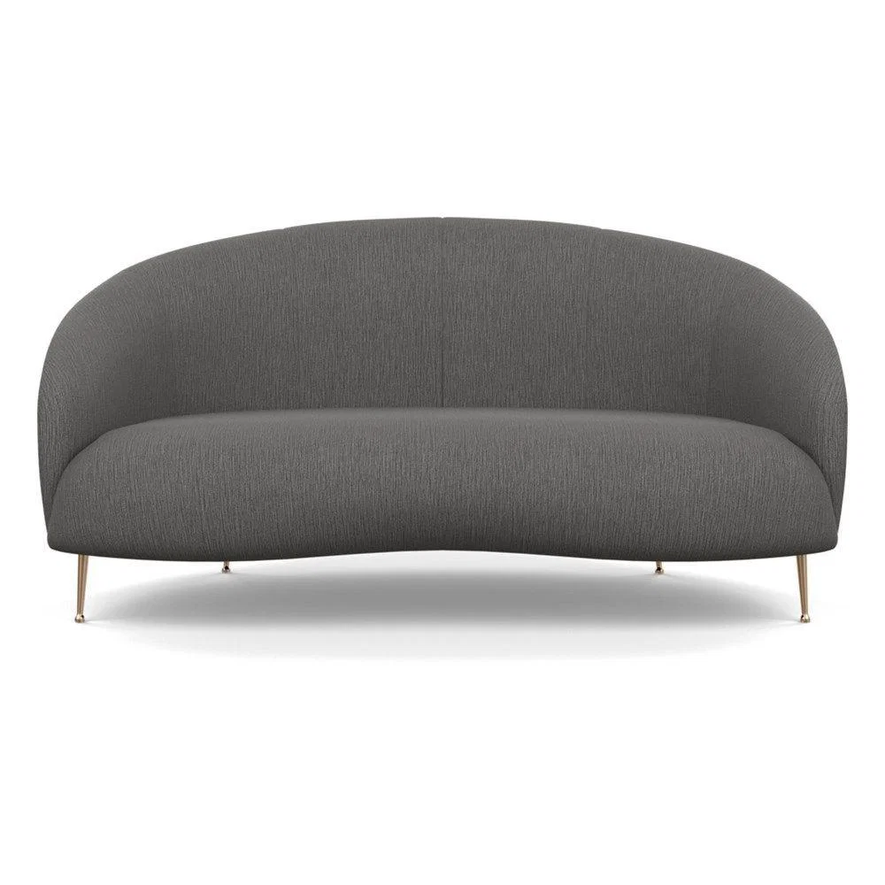 Heal's Bloomsbury 2 Seater Sofa Smart Luxe Velvet Mineral Blue Brass Feet – image 44
