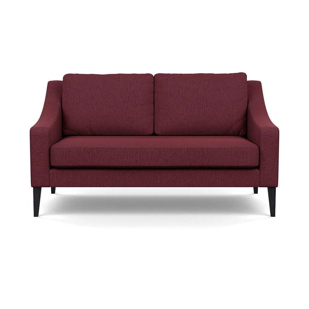 Heal's Richmond 2 Seater Sofa Smart Linen Mix Maroon Black Feet – image 2